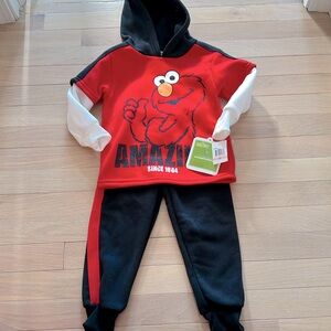 Sesame Street Elmo Hoodie Pant Set NWT